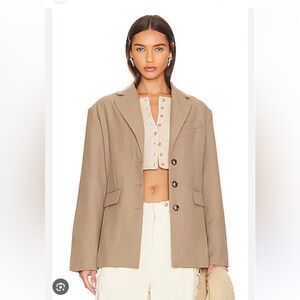 Oversized cinch waist blazer